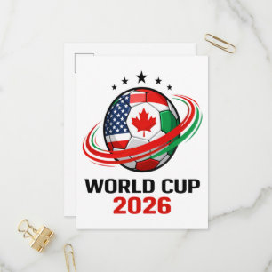Cartão Postal De Convite Copa do Mundo 2026 Futebol de Associação 
