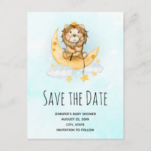 Cartão Postal De Convite  Cores de água de pesca do leão-de-cute       