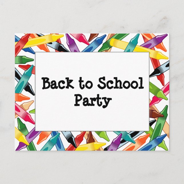 Cartão Postal De Convite Crayons Frame (Frente)