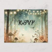 Crepúsculo Murmúrios do Casamento na Floresta RSVP