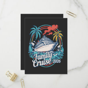 Cartão Postal De Convite Cruzeiro em Família 2026 Férias de Verão na Praia