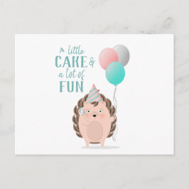 Cartão Postal De Convite Cute Hedgehog Birthday