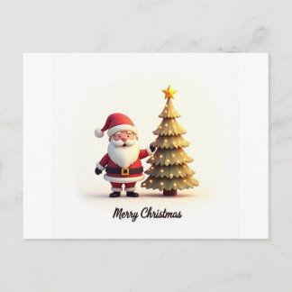 Cartão Postal De Convite Cute Santa Christmas Invitation
