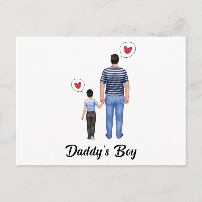 Cartão Postal De Convite Daddys Little Prince Boy Love (Frente)