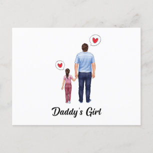 Cartão Postal De Convite Daddys Little Princess Girl Dia de os pais Love