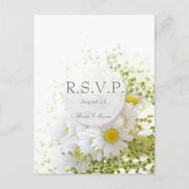 Cartão Postal De Convite Daisies in Love- Editable Wedding Buquê RSVP