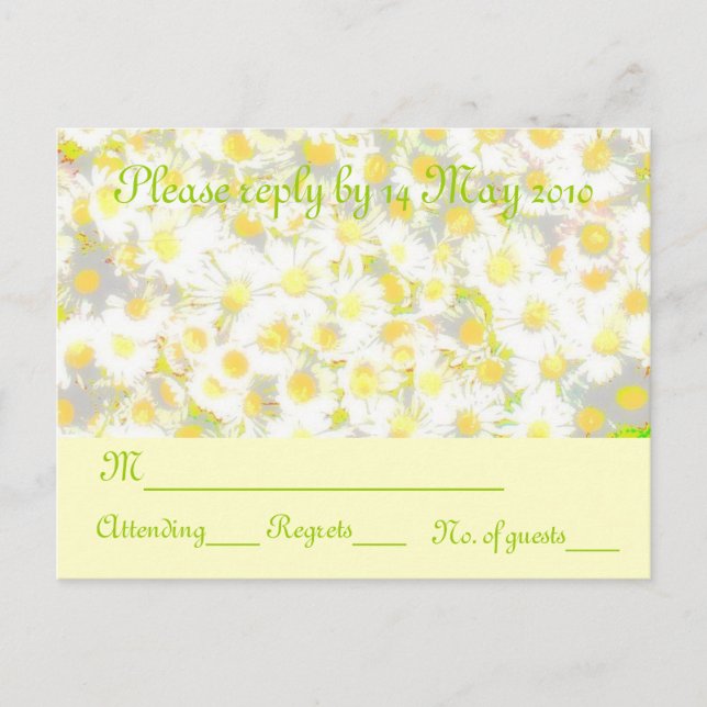 Cartão Postal De Convite Daisy Daisy RSVP (Frente)