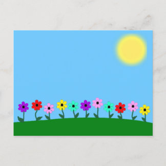 Cartão Postal De Convite Daisy de cores