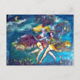 CARTÃO POSTAL DE CONVITE DANÇAS CARNIVAIS À NOITE