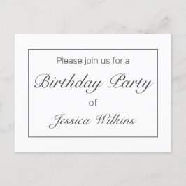 Cartão postal de Convite de aniversário mínimo mod