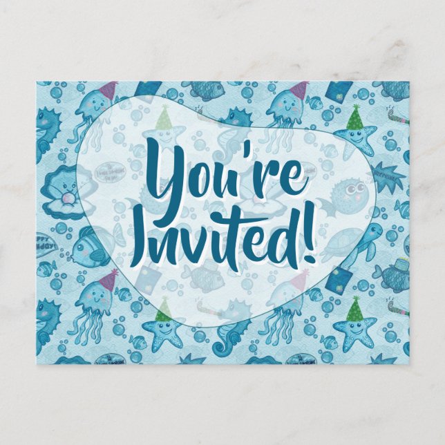 Cartão-postal de Convite de Aniversário para a Vid (Frente)