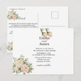 CARTÃO-POSTAL DE CONVITE DE CASAMENTO DE EUCALIPTO