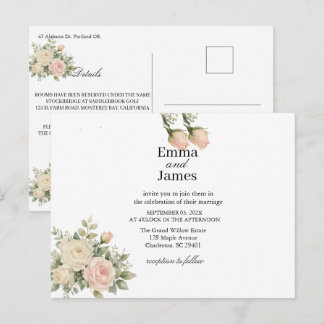 CARTÃO-POSTAL DE CONVITE DE CASAMENTO DE EUCALIPTO