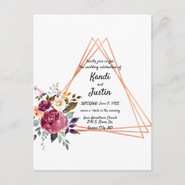 Cartão postal de Convite de casamento geométrico
