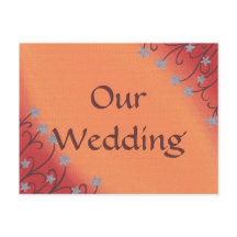 Cartão-postal de Convite de casamento Laranja das 