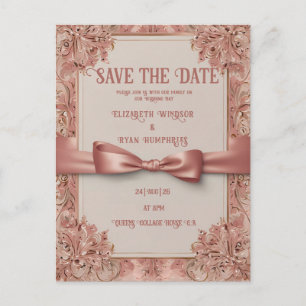Cartão-Postal de Convite de Casamento Rosa