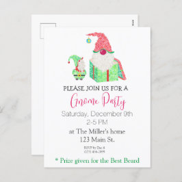 Cartão-postal de Convite de Férias Gnomo