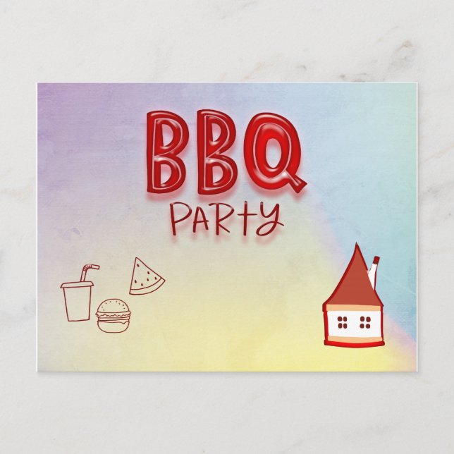 Cartão postal de Convite de festas de CHURRASCO de (Frente)