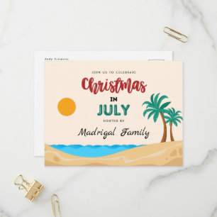 Cartão postal de Convite de festas de Natal de jul