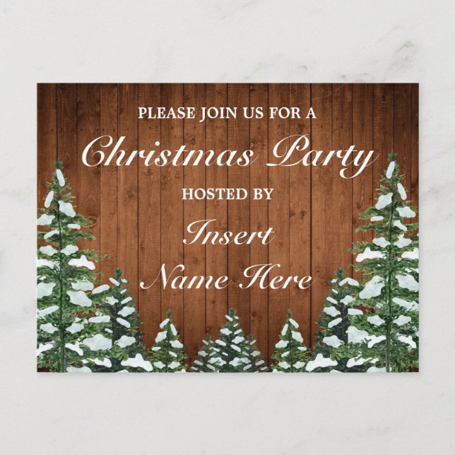 Cartão-postal de Convite de festas de Natal de Sno (Frente)