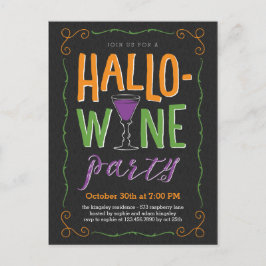 Cartão postal de Convite de festas de Vinho Hallow