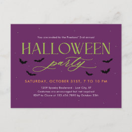 Cartão-postal de Convite de Halloween de Cor Editá