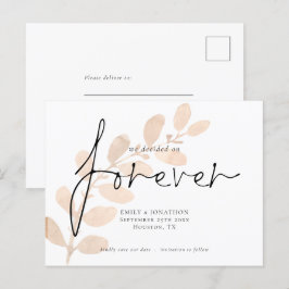 Cartão Postal De Convite Decidimos salvar a data do Forever Peach