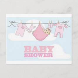 CARTÃO POSTAL DE CONVITE DECOR DE ITENS DE GAROTA DE BEBÊ