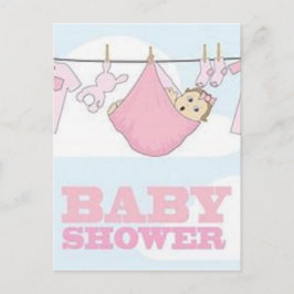 CARTÃO POSTAL DE CONVITE DECOR DE ITENS DE GAROTA DE BEBÊ