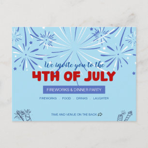 Cartão Postal De Convite Deixe a Liberdade Brilhar! - 4 de Julho