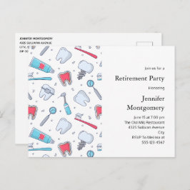 Cartão Postal De Convite Dentes e Ferramentas Aposentação de Padrões Dentai