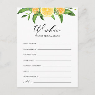 Cartão Postal De Convite Desejos de Limões e Laranjas para os Noivos