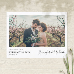 Cartão Postal De Convite Design de Foto Simples Salve o Cartão-Postal de Da