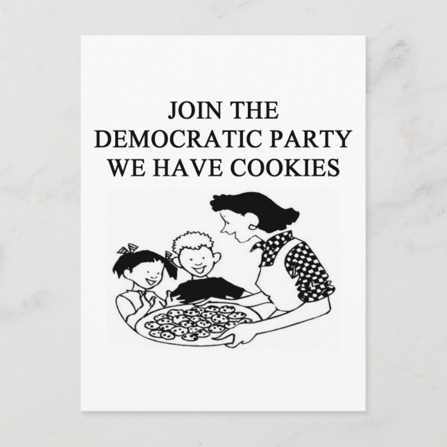 Cartão Postal De Convite design do partido democrático (Frente)