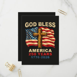 Cartão Postal De Convite Deus Abençoe a América 250 Anos 1776-2026