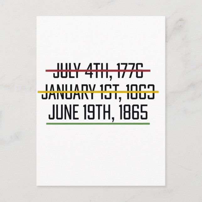 Cartão Postal De Convite Dia da Independência Juneteenth História Negra   (Frente)