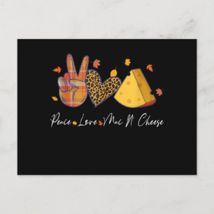 Cartão Postal De Convite Dia das Bruxas de Ação de Graças Amor Paz Macarrão