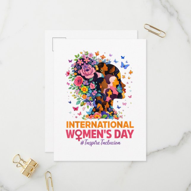 Cartão Postal De Convite Dia Internacional da Mulher (Frente/Verso In Situ)