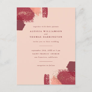 Cartão Postal De Convite Dourada Poeira e Autumn Caça Casamento