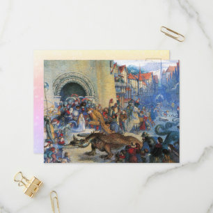 Cartão Postal De Convite Dragão de Aniversário da Princesa