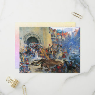 Cartão Postal De Convite Dragão de Aniversário da Princesa