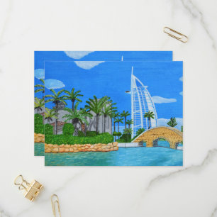 Cartão Postal De Convite Dubai, Emirados Árabes Unidos