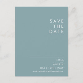 Cartão Postal De Convite Dusty Boho |  Blue e Green Save The Date