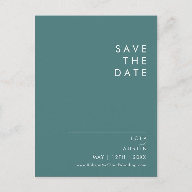 Cartão Postal De Convite Dusty Boho | Casamento Verde Save The Date (Frente)