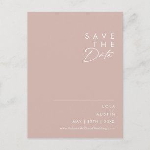 Cartão Postal De Convite Dusty Boho   Rosa e Roxo Save The Date