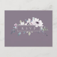 Dusty Violet Floral Wedding RSVP Song Request