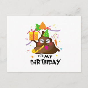 Cartão Postal De Convite É a minha festa de aniversário Emoji, crianças