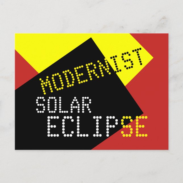 Cartão Postal De Convite Eclipse Solar Modernista Curioso personalizável (Frente)