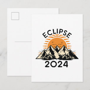Cartão Postal De Convite Eclipse Total do Sol 2024