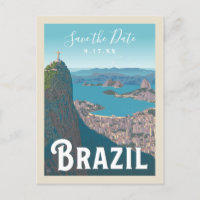 Cartão Postal Bandeiras cruzadas dos EUA e do Brasil